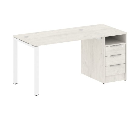 Workstation on a U-shaped metal frame with a supporting Pedestal 161.2x72x75 Metal System