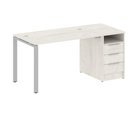 Workstation on a U-shaped metal frame with a supporting Pedestal 161.2x72x75 Metal System