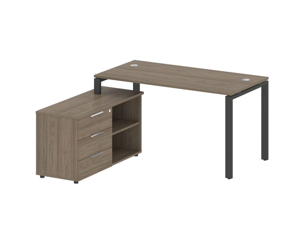 U-shaped workstation with left-hand support pedestal, 150x152x75mm, Metal System