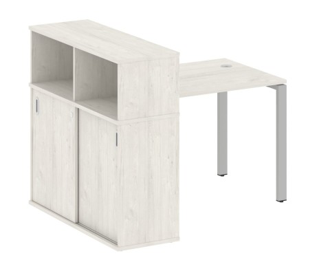 Desk on a U-shaped metal frame with a supporting wardrobe, 141x112x109.8, Metal System