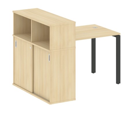 Desk on a U-shaped metal frame with a supporting wardrobe, 141x112x109.8, Metal System