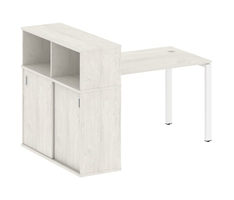 Desk on a U-shaped metal frame with a supporting wardrobe, 161x112x109.8, Metal System