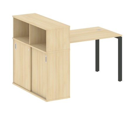 Desk on a U-shaped metal frame with a supporting wardrobe, 161x112x109.8, Metal System