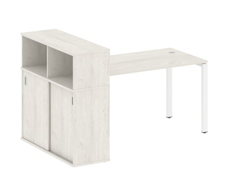 Desk on a U-shaped metal frame with a supporting wardrobe, 181x112x109.8, Metal System