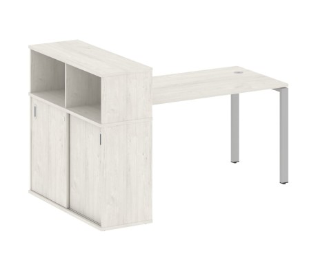 Desk on a U-shaped metal frame with a supporting wardrobe, 181x112x109.8, Metal System