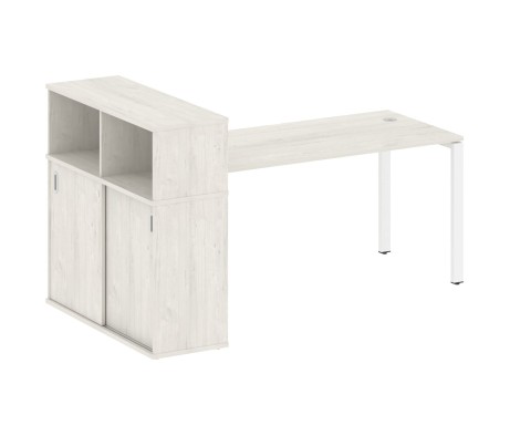 Desk on a U-shaped metal frame with a supporting wardrobe, 201x112x109.8, Metal System