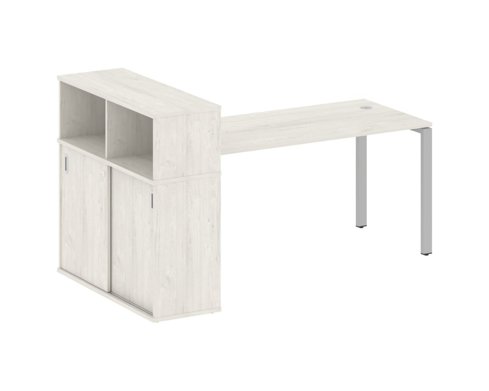 Desk on a U-shaped metal frame with a supporting wardrobe, 201x112x109.8, Metal System