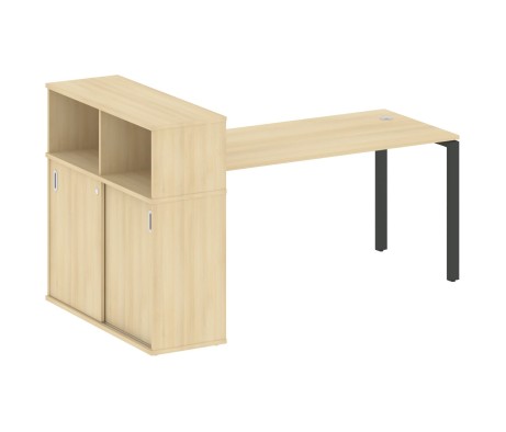 Desk on a U-shaped metal frame with a supporting wardrobe, 201x112x109.8, Metal System