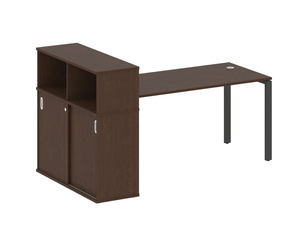 Desk on a U-shaped metal frame with a supporting wardrobe, 201x112x109.8, Metal System