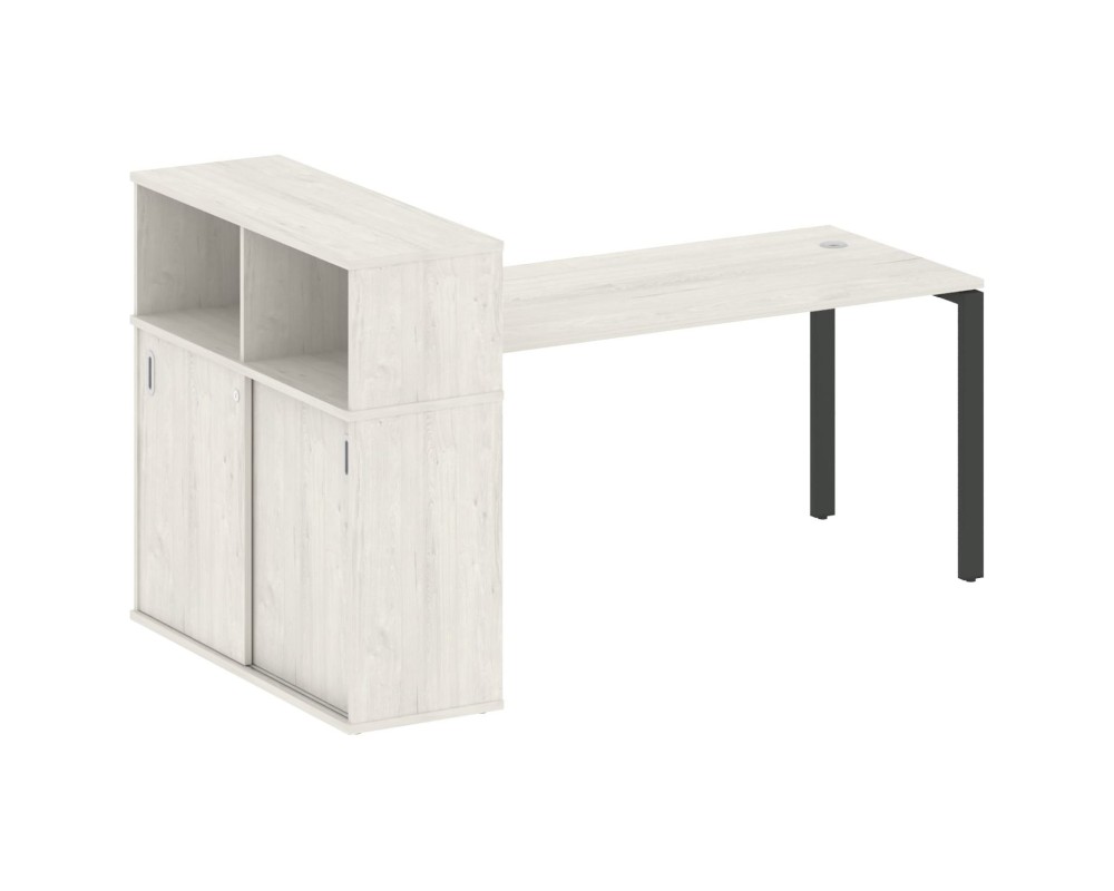 Desk on a U-shaped metal frame with a supporting wardrobe, 201x112x109.8, Metal System