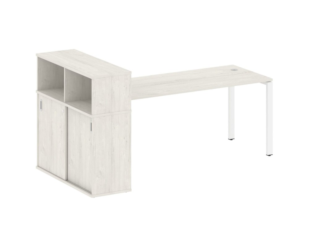 Desk on a U-shaped metal frame with a supporting wardrobe, 221x112x109.8, Metal System