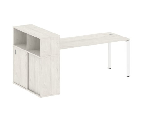 Desk on a U-shaped metal frame with a supporting wardrobe, 221x112x109.8, Metal System