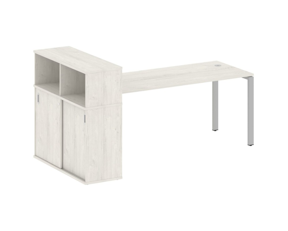 Desk on a U-shaped metal frame with a supporting wardrobe, 221x112x109.8, Metal System