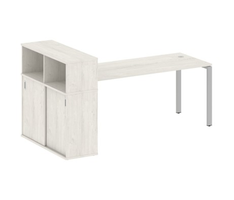 Desk on a U-shaped metal frame with a supporting wardrobe, 221x112x109.8, Metal System