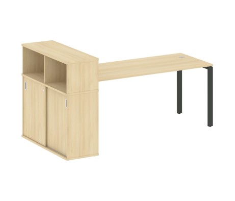Desk on a U-shaped metal frame with a supporting wardrobe, 221x112x109.8, Metal System