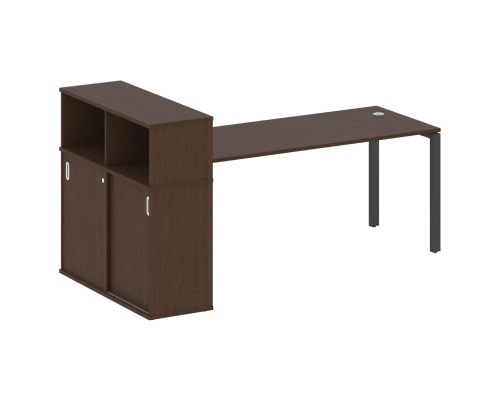 Desk on a U-shaped metal frame with a supporting wardrobe, 221x112x109.8, Metal System