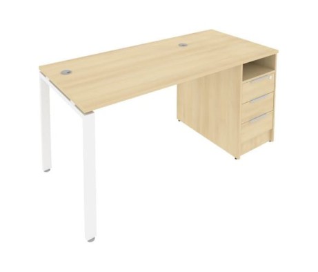 Workstation on a U-shaped metal frame with a supporting Pedestal 161.2x72x75 Metal System