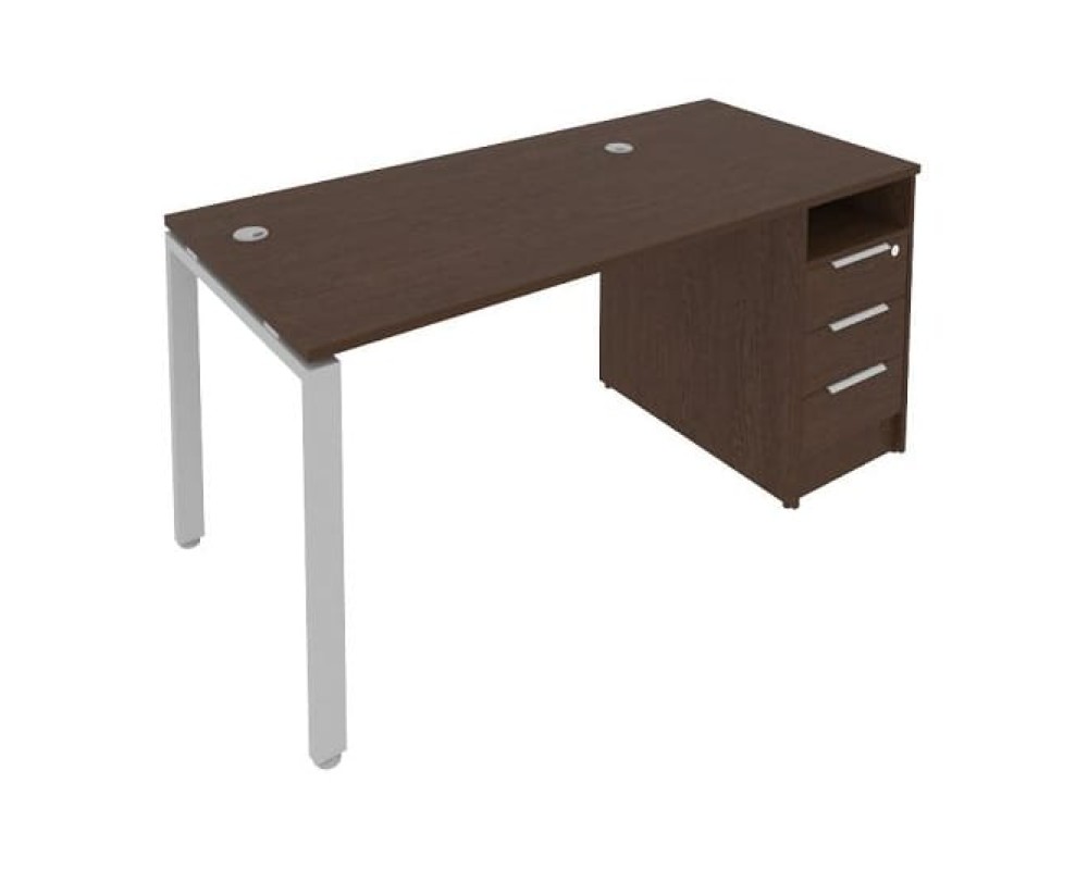 Workstation on a U-shaped metal frame with a supporting Pedestal 161.2x72x75 Metal System