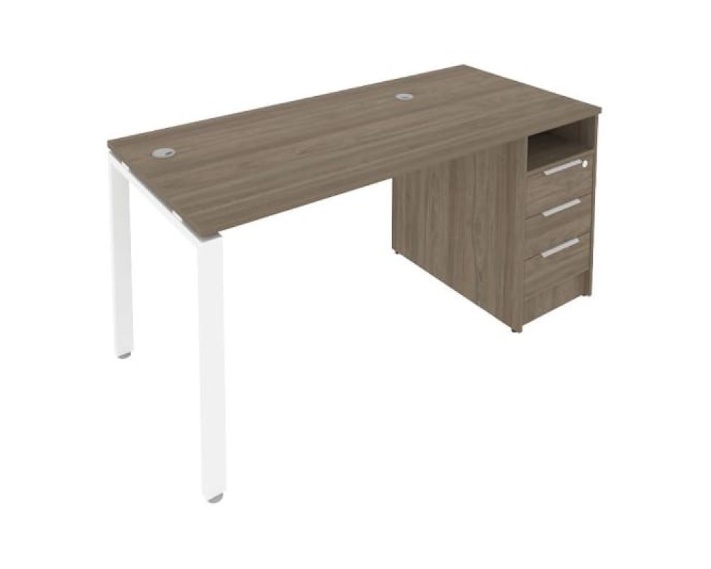 Workstation on a U-shaped metal frame with a supporting Pedestal 161.2x72x75 Metal System