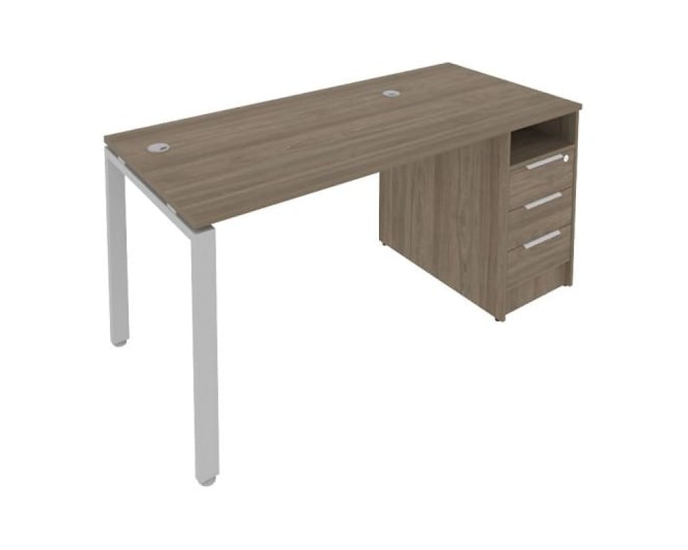 Workstation on a U-shaped metal frame with a supporting Pedestal 161.2x72x75 Metal System