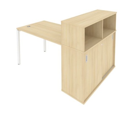 Desk on a U-shaped metal frame with a supporting wardrobe, 161x112x109.8, Metal System