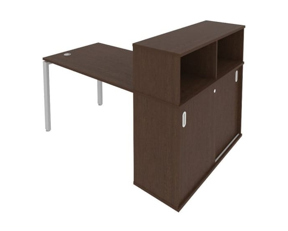 Desk on a U-shaped metal frame with a supporting wardrobe, 161x112x109.8, Metal System