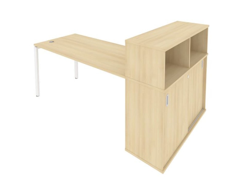 Desk on a U-shaped metal frame with a supporting wardrobe, 201x112x109.8, Metal System