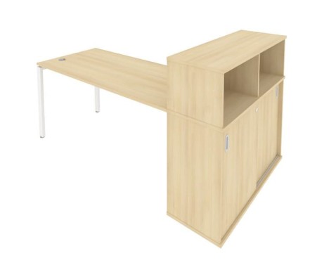 Desk on a U-shaped metal frame with a supporting wardrobe, 201x112x109.8, Metal System
