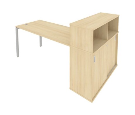 Desk on a U-shaped metal frame with a supporting wardrobe, 201x112x109.8, Metal System