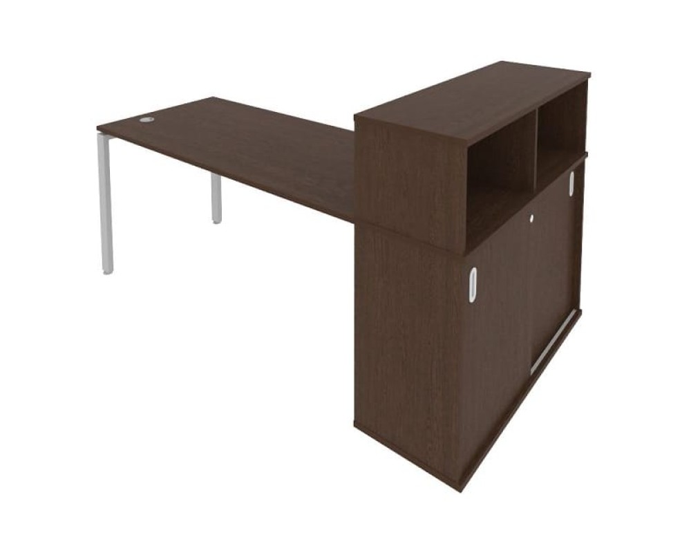 Desk on a U-shaped metal frame with a supporting wardrobe, 201x112x109.8, Metal System