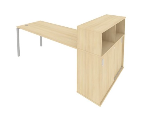 Desk on a U-shaped metal frame with a supporting wardrobe, 221x112x109.8, Metal System