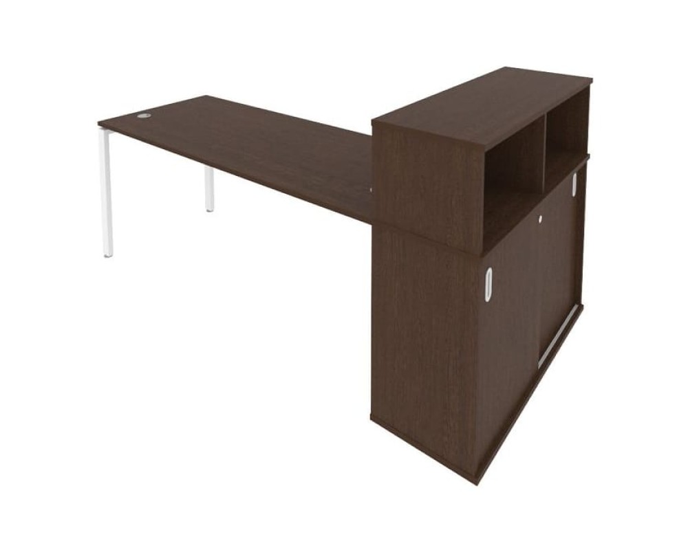 Desk on a U-shaped metal frame with a supporting wardrobe, 221x112x109.8, Metal System