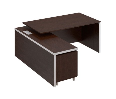 Executive Desk with Left Side Briefing Attachment, 180x180x76 cm, Reventon