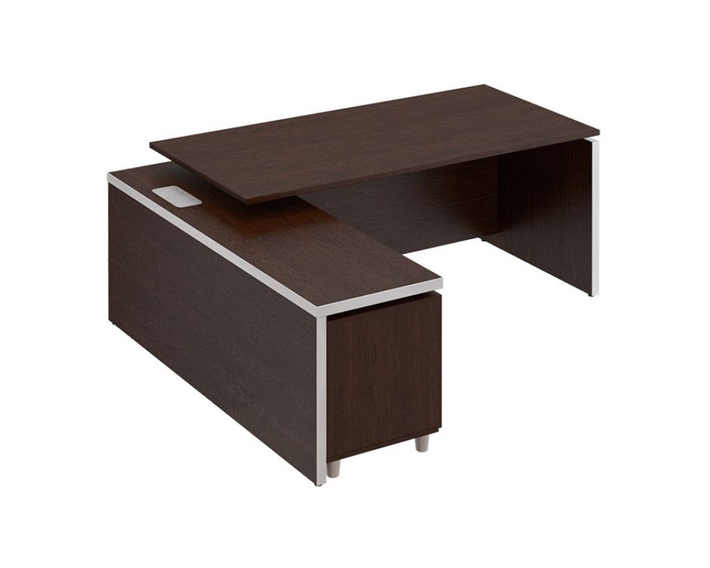 Executive Desk with Left Side Briefing Attachment, 200x180x76 cm, Reventon