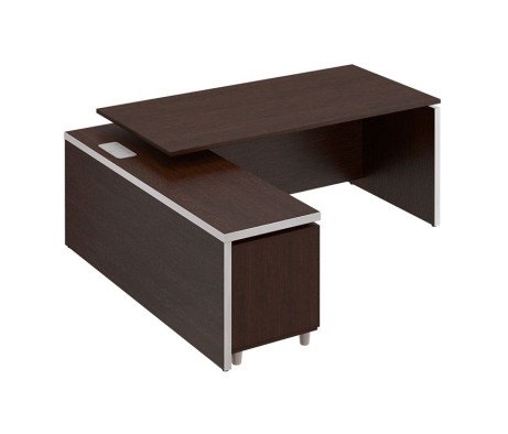Executive Desk with Left Side Briefing Attachment, 200x180x76 cm, Reventon