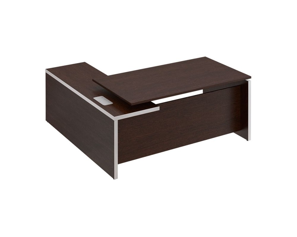 Executive Desk with Right Side Briefing Attachment, 180x180x76 cm, Reventon
