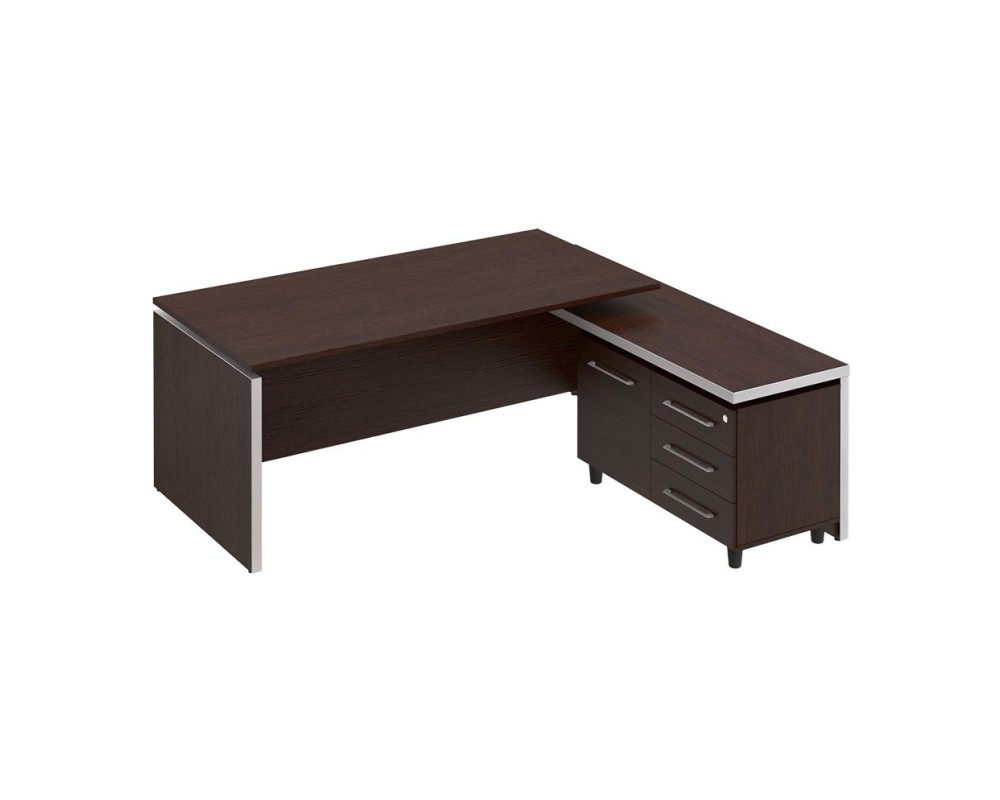 Executive Desk with Right Side Briefing Attachment, 200x180x76 cm, Reventon