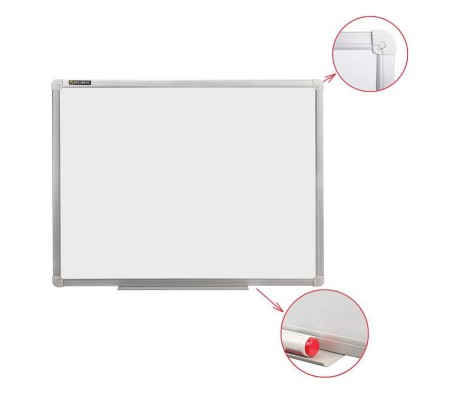 BRAUBERG Standard Magnetic Marker Board, 45x60 cm, Aluminum Frame