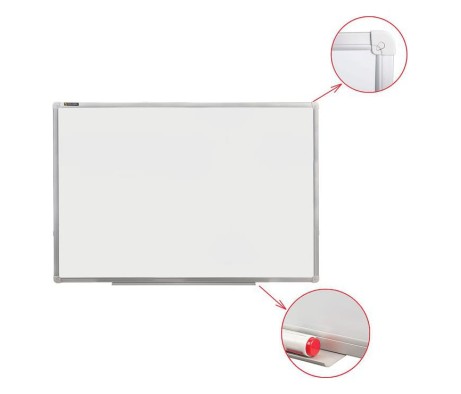 BRAUBERG Standard Magnetic Marker Board, 60x90 cm, Aluminum Frame