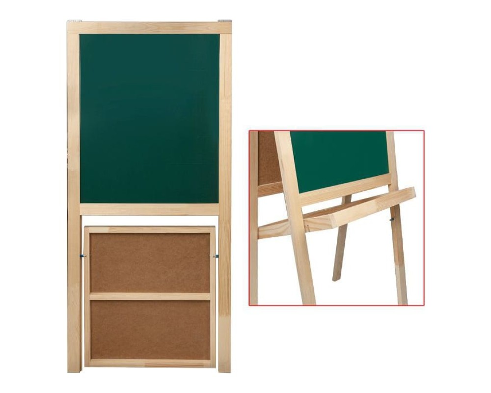 BRAUBERG Double-sided Magnetic Marker Chalk Easel Board, 56x67 cm