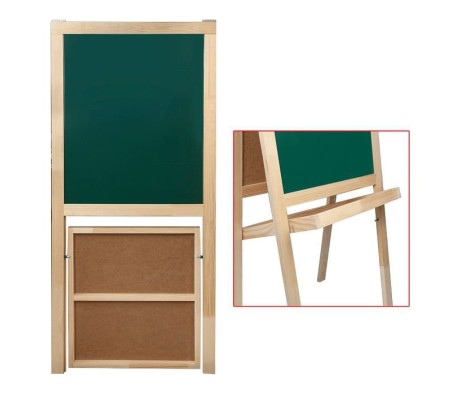 BRAUBERG Double-sided Magnetic Marker Chalk Easel Board, 56x67 cm