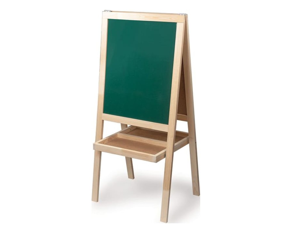BRAUBERG Double-sided Magnetic Marker Chalk Easel Board, 56x67 cm
