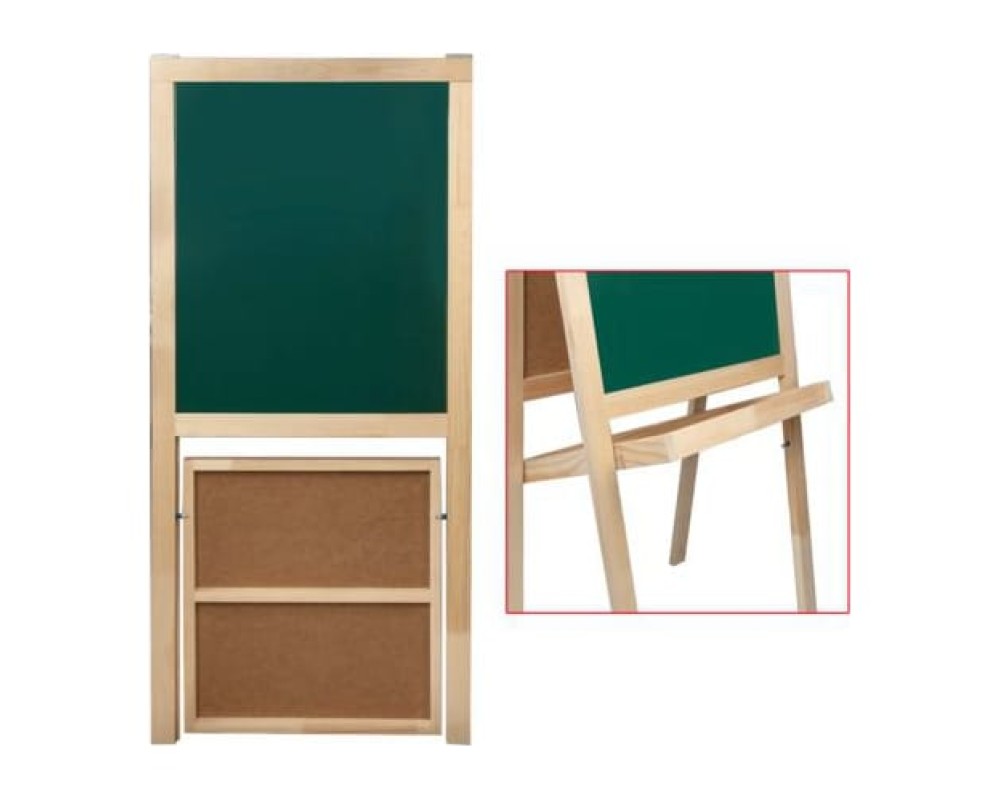 BRAUBERG Double-sided Magnetic Marker Chalk Easel Board, 56x67 cm