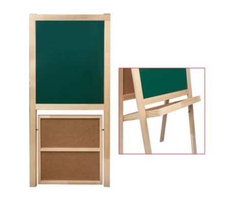 BRAUBERG Double-sided Magnetic Marker Chalk Easel Board, 56x67 cm