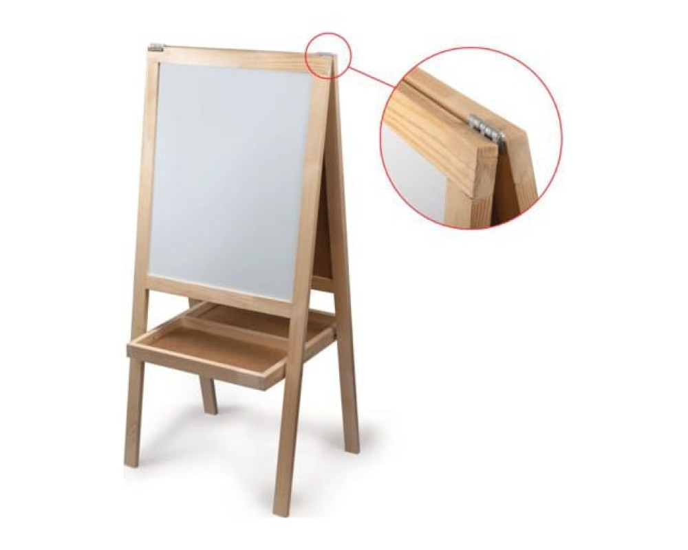 BRAUBERG Double-sided Magnetic Marker Chalk Easel Board, 56x67 cm
