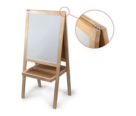 BRAUBERG Double-sided Magnetic Marker Chalk Easel Board, 56x67 cm