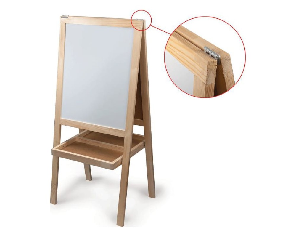 BRAUBERG Double-sided Magnetic Marker Chalk Easel Board, 56x67 cm