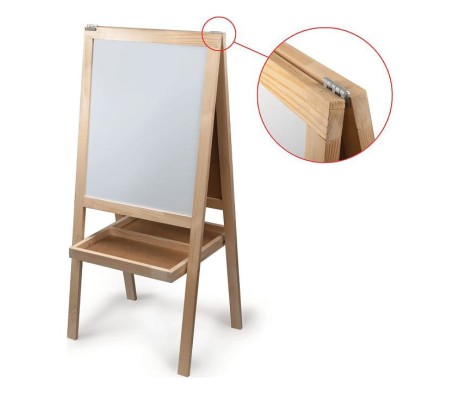 BRAUBERG Double-sided Magnetic Marker Chalk Easel Board, 56x67 cm
