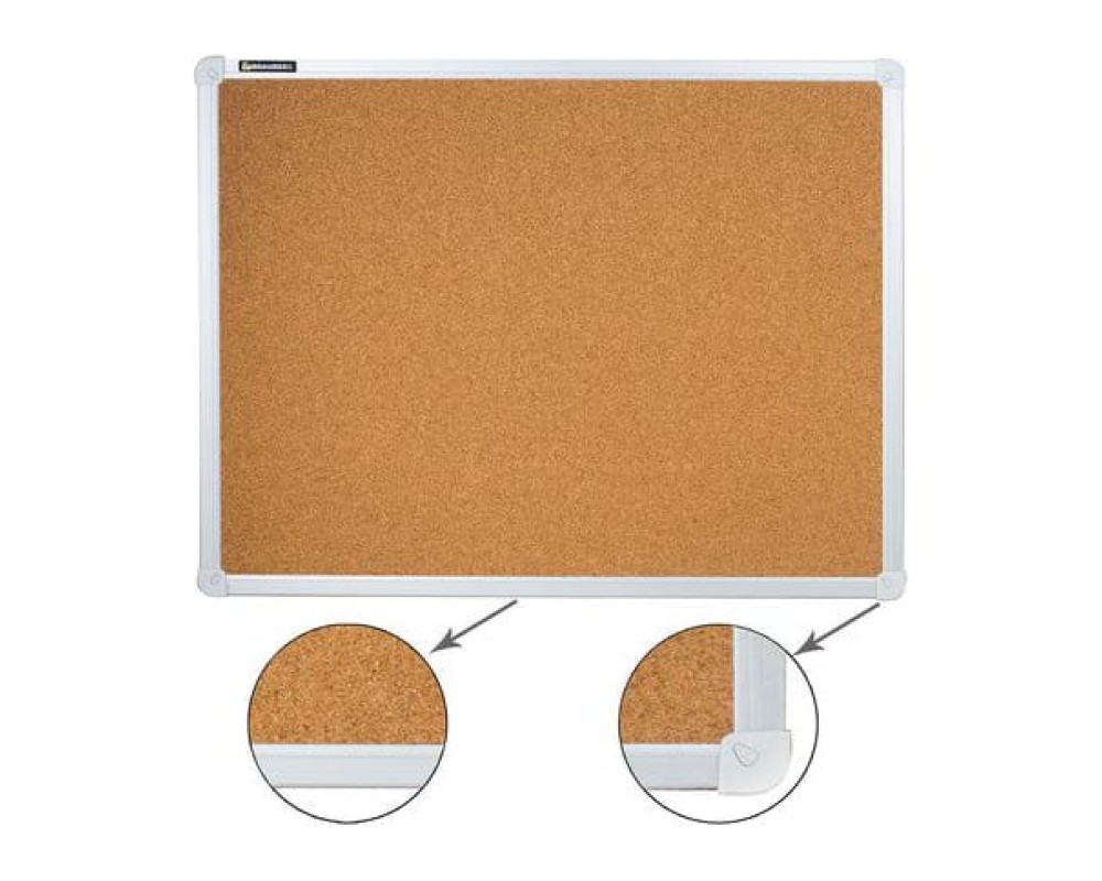 BRAUBERG Cork Notice Board, 45x60 cm, Aluminum Frame