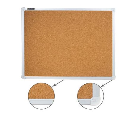 BRAUBERG Cork Notice Board, 45x60 cm, Aluminum Frame